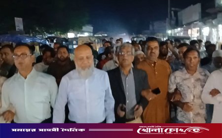 আওয়ামীলীগের ডাকা লকডাউন প্রতিরোধে শ্রীনগরে বিএনপির শান্তির মিছিল