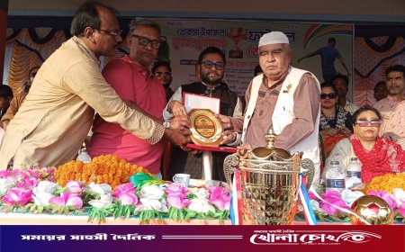 খোকসা ফুটবল টুর্নামেন্টের ফাইনাল খেলায় ট্রাইবেকারে ৪-৩ গোলে কুমারখালী বিজয়ী