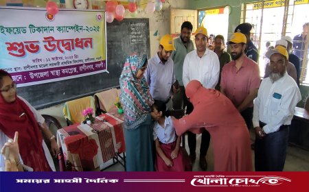 টাইফয়েড টিকাদান ক্যাম্পেইনে জেলার সেরা রাণীনগর উপজেলা