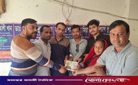 ভাঙ্গায় গর্ভবতী মিতু মণ্ডলের চিকিৎসায় ছাত্রদলের মানবিক সহায়তা