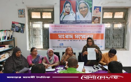 সাইবার সহিংসতাসহ নারীর প্রতি নির্যাতন প্রতিরোধে পিরোজপুরে সংবাদ সম্মেলন