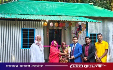 আলফাডাঙ্গায় বিধবা সূর্য বেগম পেলেন ‘চাদনী’ নামে নতুন ঘর