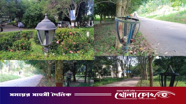 সন্ধ্যা নামলেই কুবি ক্যাম্পাসে আলোর স্বল্পতা, নীরব প্রশাসন