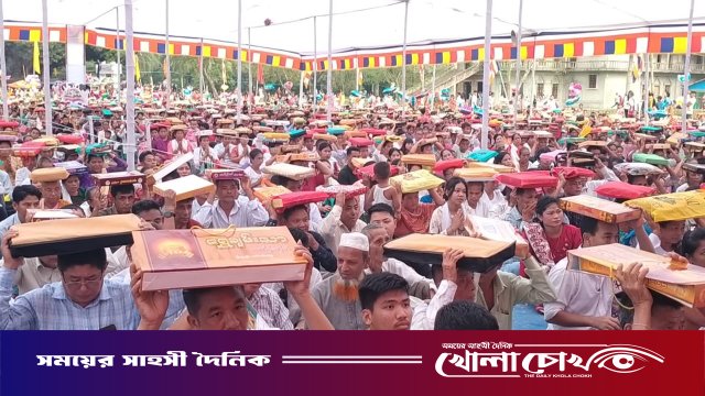 চিৎমরমে লাখো পুণ্যার্থীর অংশগ্রহণে কঠিন চীবর দানোৎসব সম্পন্ন