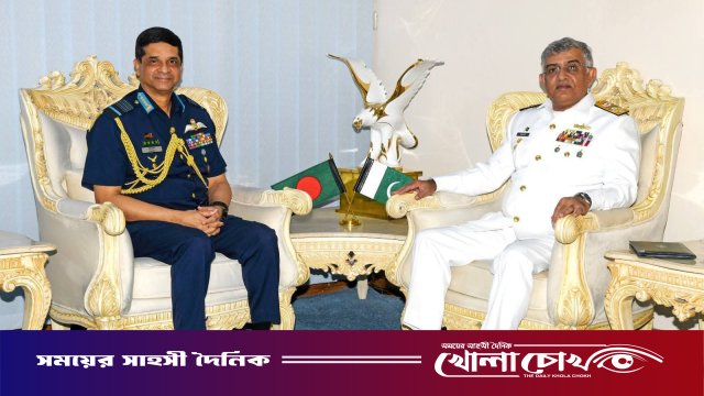 বাংলাদেশ বিমান বাহিনী প্রধানের সাথে পাকিস্তান নৌবাহিনী প্রধানের সৌজন্য সাক্ষাৎ