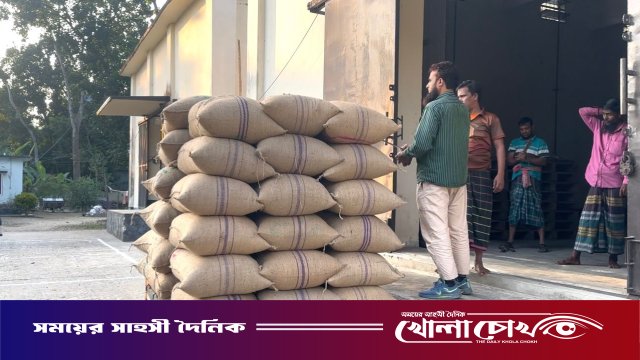 নগরকান্দায় তালিকা ও উদ্বোধনের আগেই খাদ্য গুদামে ধান মজুদের অভিযোগ