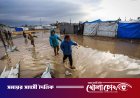 গাজায় ঘূর্ণিঝড় বায়রনের আঘাত, প্লাবিত তাঁবুতে মানবিক বিপর্যয়ের শঙ্কা
