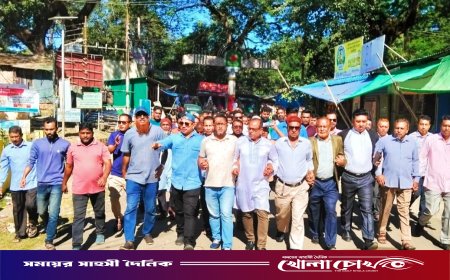 হাদীর ওপর গুলিবিদ্ধ হামলার প্রতিবাদে কাপ্তাইয়ে বিএনপির বিক্ষোভ মিছিল ও সমাবেশ