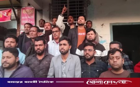 ওসমান হাদির ওপর হামলার প্রতিবাদে বোয়ালমারীতে বিএনপির বিক্ষোভ মিছিল