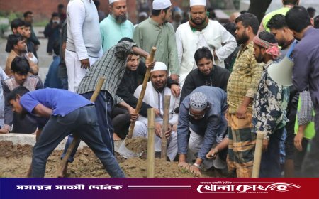 শোক আর শ্রদ্ধায় বিদ্রোহী কবির পাশে সমাহিত শরিফ ওসমান বিন হাদি