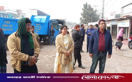 খোকসায় নির্বাচনী পোস্টার–ব্যানার অপসারণ কার্যক্রম পরিদর্শন