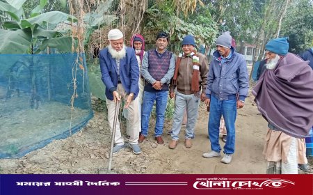 আত্রাইয়ে ইটের সোলিং রাস্তা নির্মাণের উদ্বোধন