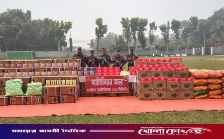 বিজয়নগরে কুরিয়ার সার্ভিসের কাভার্ড ভ্যান থেকে ৬৮ লাখ টাকার ভারতীয় পণ্য জব্দ করল বিজিবি