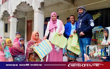 হাড় কাঁপানো শীতে নগরকান্দায় উষ্ণতার পরশ ছড়াল ‘সেভ দ্য গ্রীন