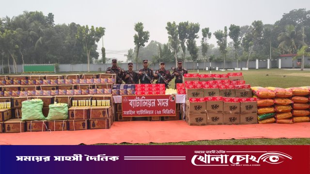 বিজয়নগরে কুরিয়ার সার্ভিসের কাভার্ড ভ্যান থেকে ৬৮ লাখ টাকার ভারতীয় পণ্য জব্দ করল বিজিবি