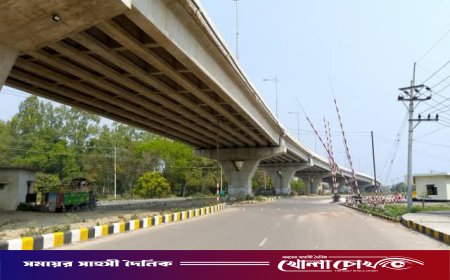 রাজশাহীতে ফ্লাইওভারের কাজ চলছে ধীর গতিতে
