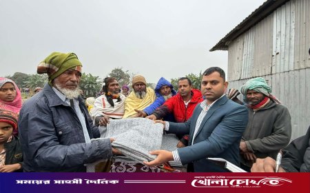 শীতে বিপর্যস্ত চরভদ্রাসন, তিন ইউনিয়নে ৭৫০ কম্বল বিতরণ