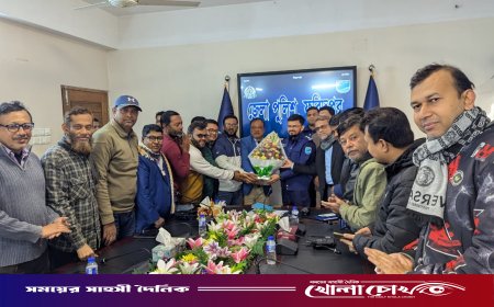 নবনির্বাচিত ফরিদপুর প্রেসক্লাব কমিটিকে পুলিশ সুপারের ফুলেল শুভেচ্ছা
