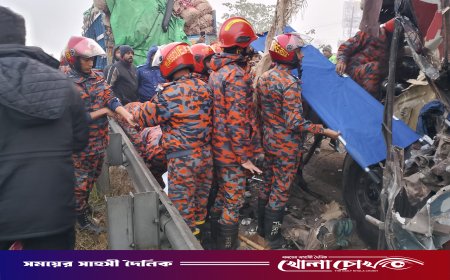 ঢাকা-মাওয়া এক্সপ্রেসওয়েতে ঘন কুয়াশায় বাস-ট্রাক সংঘর্ষ