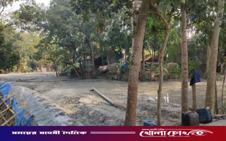 নগরকান্দায় ফসলি জমি ধ্বংস করে বছরজুড়ে অবৈধ বালু উত্তোলন, প্রশাসনকে বৃদ্ধাঙ্গুলি