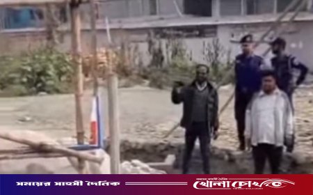 ফরিদপুরের ভাঙ্গায় যানজট নিরসনে সড়কে অবৈধ স্থাপনা ও হকার উচ্ছেদ