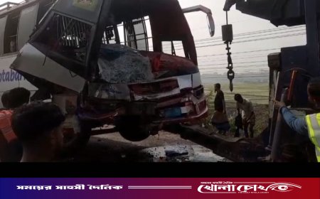 ফরিদপুরে বাস-ট্রাকের মুখোমুখি সংঘর্ষে নিহত ২, আহত ১৫