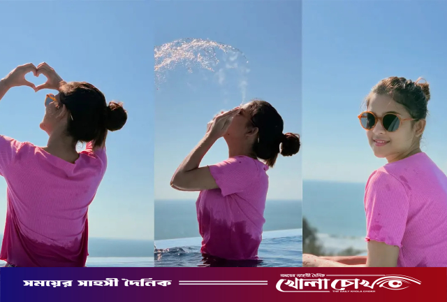 হাড়কাঁপানো শীতে সাদিয়ার জলকেলি