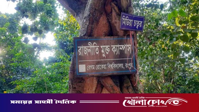 বেরোবিতে ব্যানার আছে ‘রাজনীতি নিষিদ্ধ’, বাস্তবে চলছে দলীয় কার্যক্রম
