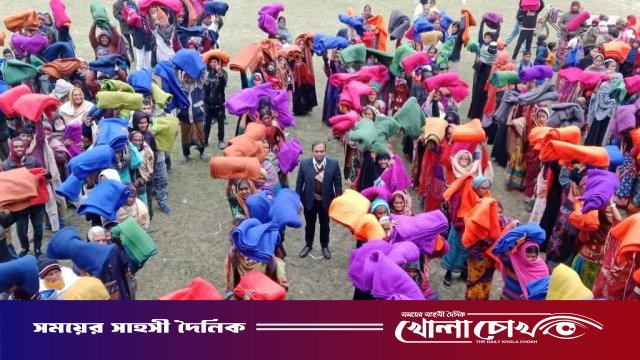 ফরিদপুরে লংকাবাংলা ফাউন্ডেশনের উদ্যোগে শীতার্তদের মাঝে কম্বল বিতরণ