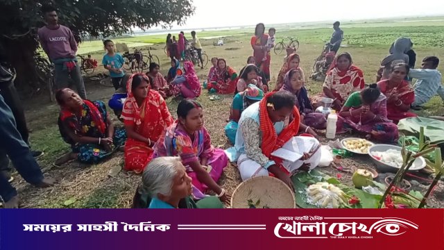 মাগুরায় পৌষ সংক্রান্তি উপলক্ষে ঐতিহ্যবাহী বাস্ত পূজা উদযাপন