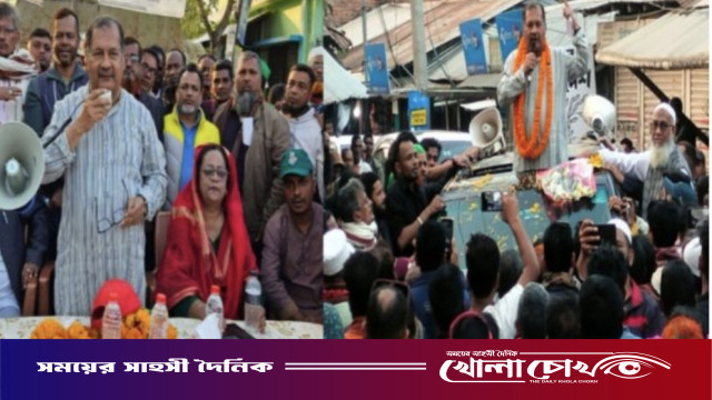 আগৈলঝাড়ায় স্বপনের নির্বাচনি উঠান বৈঠক ও পথসভা।