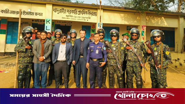 বিজয়নগরে ভোটকেন্দ্র পরিদর্শনে ইউএনও ও নির্বাচন কর্মকর্তারা, শান্তিপূর্ণ পরিবেশে ভোটগ্রহণ।