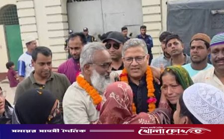কারামুক্ত নেতাকে ফুল দিয়ে বরণ করলেন বিএনপির সংসদ সদস্য