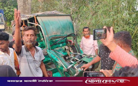 ফরিদপুরের নগরকান্দায় ট্রাকের ধাক্কায় অটোরিকশা চালকসহ আহত কয়েকজন