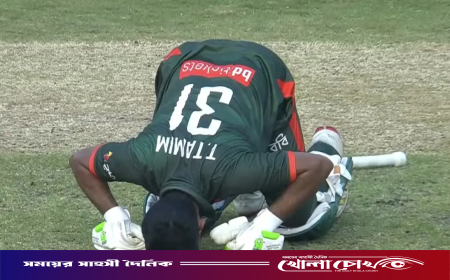 প্রথম ওয়ানডে সেঞ্চুরির দেখা পেলেন তানজিদ তামিম
