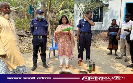 সদরপুরে ভেজাল মধু তৈরির কারখানায় অভিযান, ব্যবসায়ীকে জরিমানা