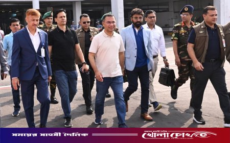 নীলফামারীতে পৌঁছে সড়কপথে দিনাজপুরে প্রধানমন্ত্রী তারেক রহমান