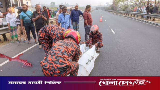 ঢাকা-মাওয়া এক্সপ্রেসওয়েতে মোটর সাইকেল নিয়ন্ত্রণ হারিয়ে তরুন নিহত আহত-১