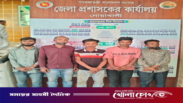 নোয়াখালীতে ৫ মাদকসেবীকে কারাদণ্ড