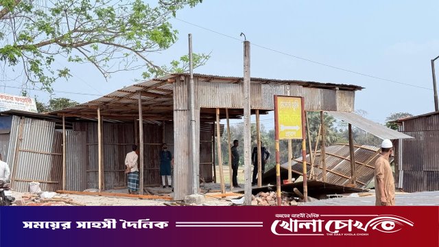 দৈনিক খোলাচোখ পত্রিকায় সংবাদ প্রকাশের পর নড়েচড়ে বসল প্রশাসন: নগরকান্দায় অবৈধ স্থাপনা উচ্ছেদ