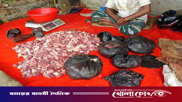 নওগাঁয় গরুর মাংসের দোকানদারকে ৫ হাজার টাকা জরিমানা