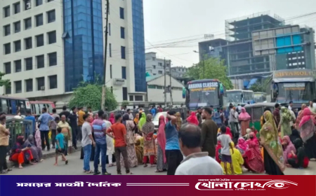 তেজগাঁও লিংক রোড অবরোধ পোশাক শ্রমিকদের