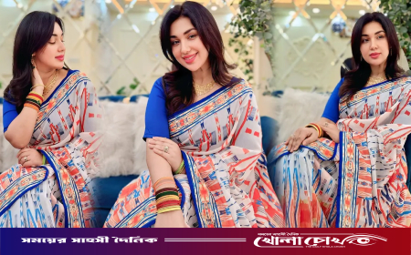 বৈশাখী সাজে নতুন বছরের শুভেচ্ছা জানালেন অপু বিশ্বাস