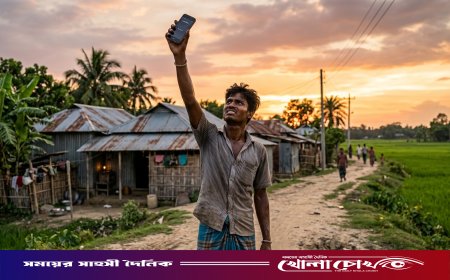 ডিজিটাল যুগেও নেটওয়ার্ক ‘অন্ধকারে’ নগরকান্দা: সিগন্যালের খোঁজে খোলা মাঠে ছুটছে মানুষ