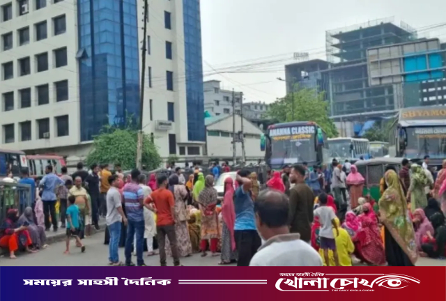 তেজগাঁও লিংক রোড অবরোধ পোশাক শ্রমিকদের