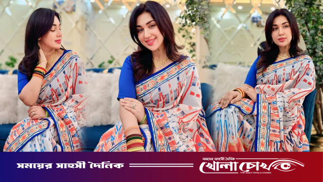 বৈশাখী সাজে নতুন বছরের শুভেচ্ছা জানালেন অপু বিশ্বাস