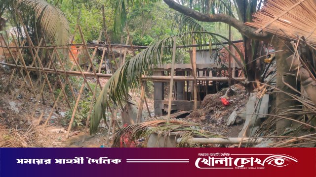 নগরকান্দায় সরকারি খাল দখল করে পাকা স্থাপনা নির্মাণ: চরম দুর্ভোগে কৃষকরা