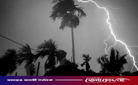 সন্ধ্যার মধ্যে ৯ জেলায় ৬০ কিমি বেগে ঝড়ের পূর্বাভাস, নৌ-বন্দরে সতর্কসংকেত