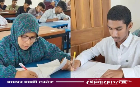 ছেলের সঙ্গে এসএসসি পরীক্ষা দিচ্ছেন ৪০ বছরের জননী
