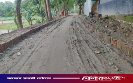 নগরকান্দায় ১ কোটি ৪০ লাখ টাকার সড়ক কাজে ব্যাপক অনিয়ম: কাদাবালু ও নিম্নমানের খোয়া ব্যবহারের অভিযোগ